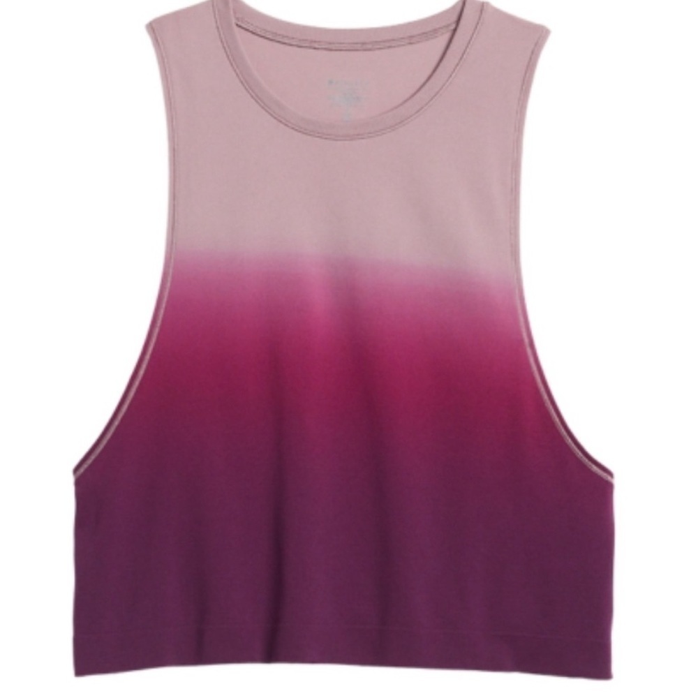 Athleta Mineral Wash Crop Tank Ombre Cascadia Violet Purple Size XS Gym Running